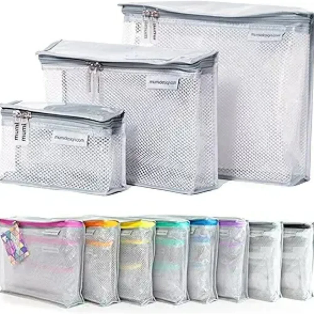Mumi Clear Travel Toiletry Bag Set Waterproof Makeup Organizer TSA Approved